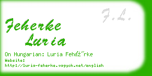 feherke luria business card